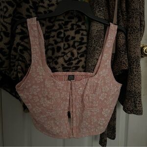 Wild Fable Women’s Pink Floral Crop Top LARGE